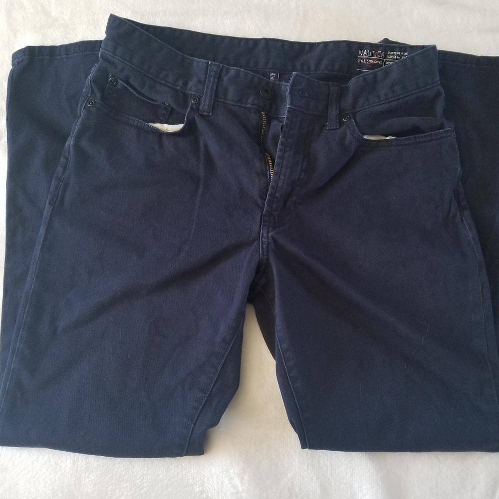 Nautica navy blue pans. Size 30x30